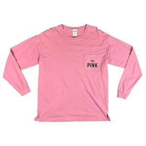 Victoria's Secret PINK Women's Long Sleeve Chest Pocket Tshirt